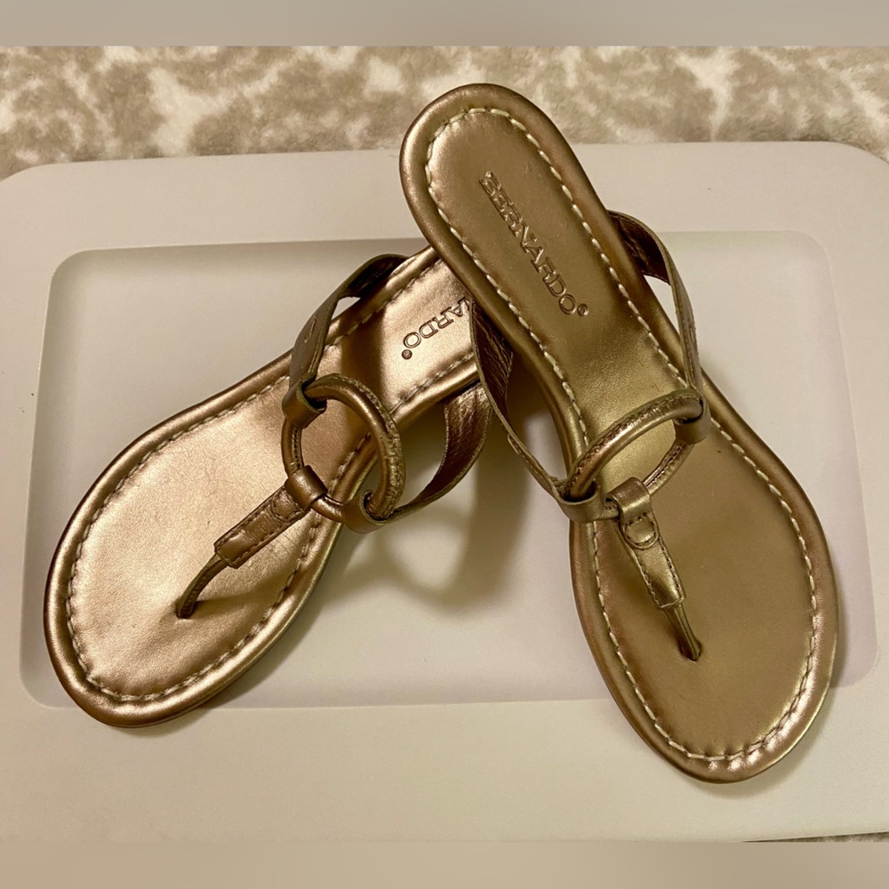 Bernardo leather wedge sandals
